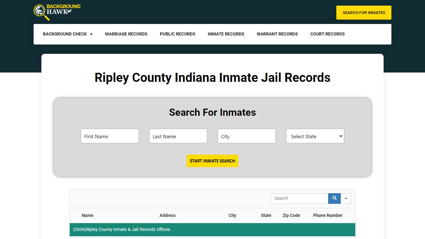 Inmate Jail Records in Ripley County , Indiana