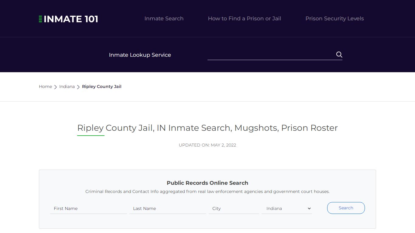 Ripley County Jail, IN Inmate Search, Mugshots, Prison ...